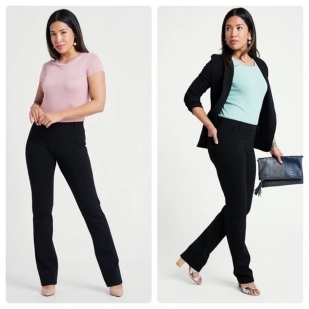 Betabrand Black Straight Leg Classic Dress Pants Stretch Yoga Pants Medium M